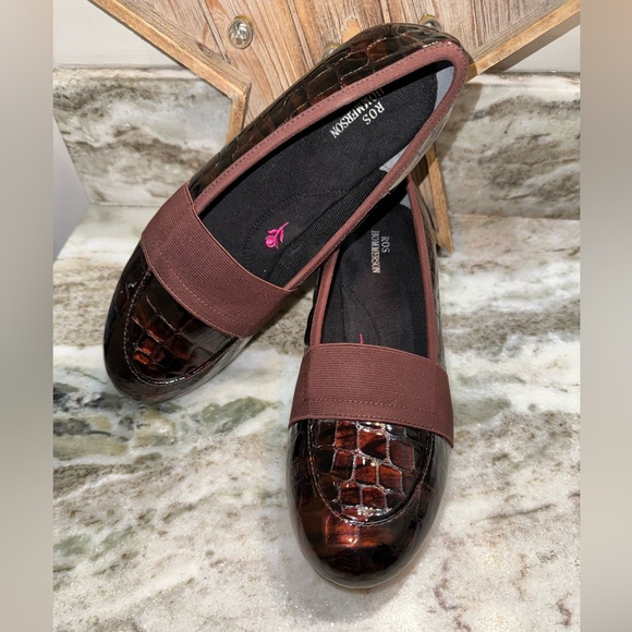 ROS HOMMERSON ERICA Croc Patent Leather Wedge Slip-On Shoes 8 - Picture 1 of 11
